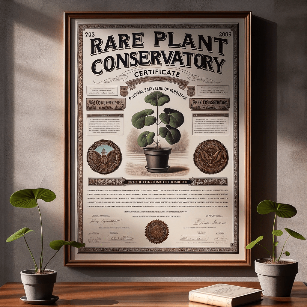 Rare Plant Conservatory Certificate 